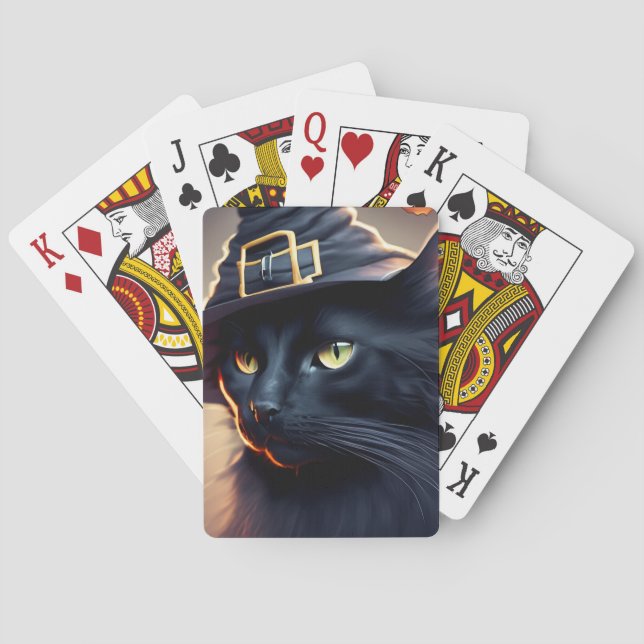 Black Cat Halloween Poker Cards (Back)