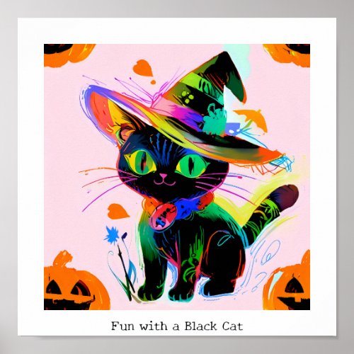 Black Cat Halloween Poster
