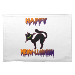 Black Cat Halloween Pumpkin Halloween Cloth Placemat