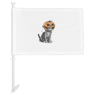 Black Cat Halloween Pumpkin Head Costume For Women Car Flag