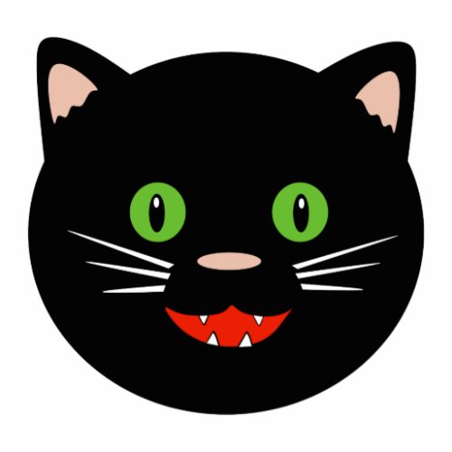 Black Cat Halloween Shaped Pin Cutout