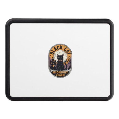 Black Cat Halloween Shirt Vintage Midnight Charm D Hitch Cover