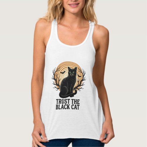 Black Cat Halloween Shirt Vintage Spooky Moon Cat