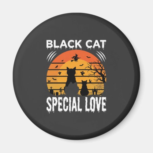 Black Cat Halloween Special Love Gothic Design Magnet