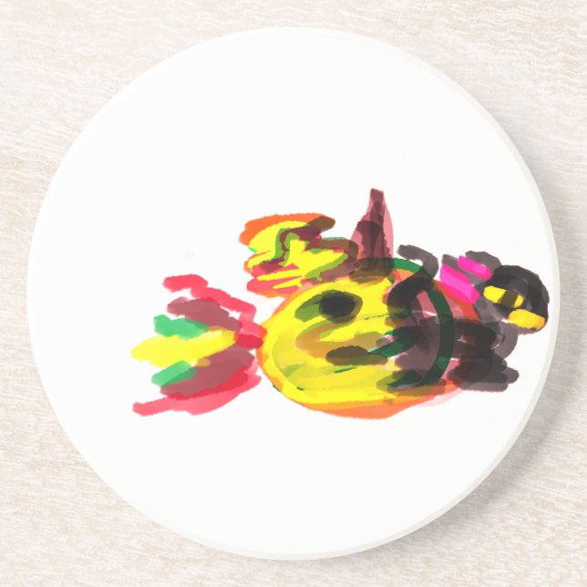 Black Cat Halloween style joy Coaster (Front)