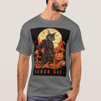 Black Cat Halloween T-Shirt
