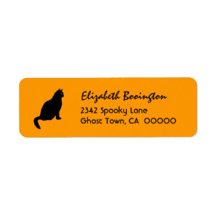 BLACK CAT Halloween Theme H04 Label