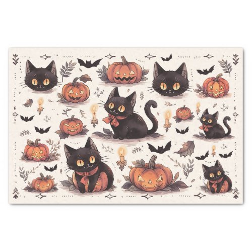 Black Cat Halloween Tissue Paper