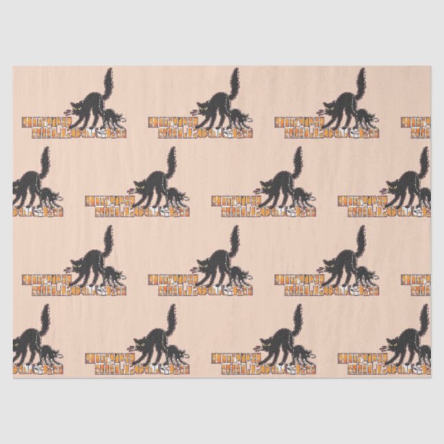 Black cat halloween  tissue paper (Front)