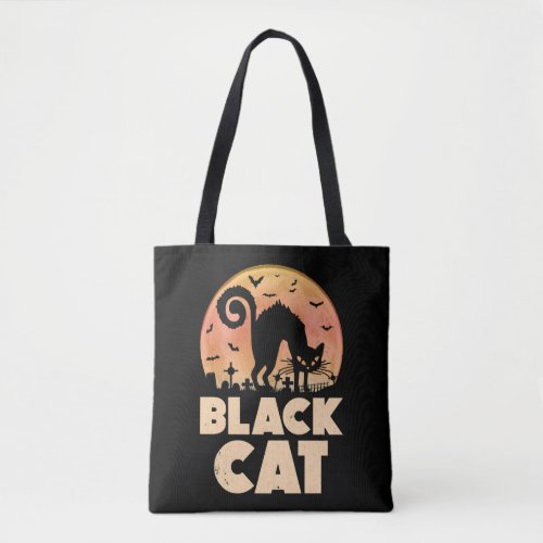 Black Cat Halloween Tote Bag