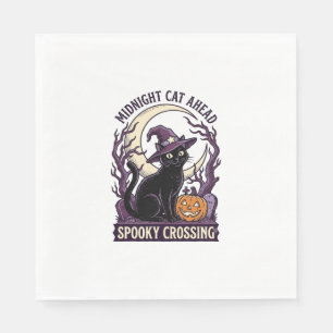 Black Cat Halloween Vintage Engraving Pumpkin Cat Napkins