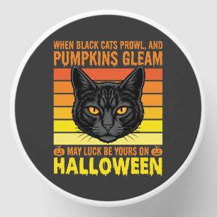 Black Cat Halloween Vintage Pumpkin Graphic Mini Candle Favors
