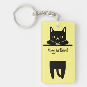 Black Cat, Hang in There! Keychain