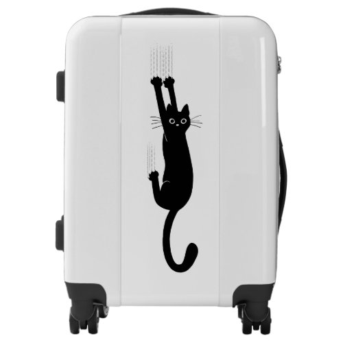 Black Cat Hanging On  Funny Kitty Lovers Luggage