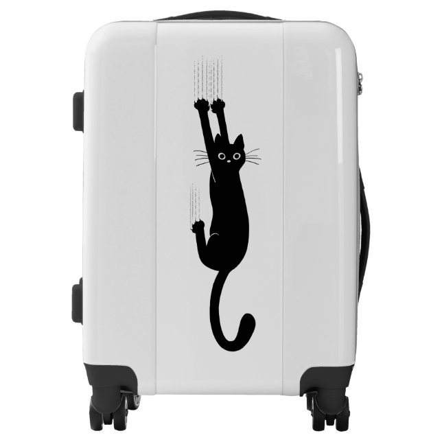 Black Cat Hanging On | Funny Kitty Lover's Luggage (Front)