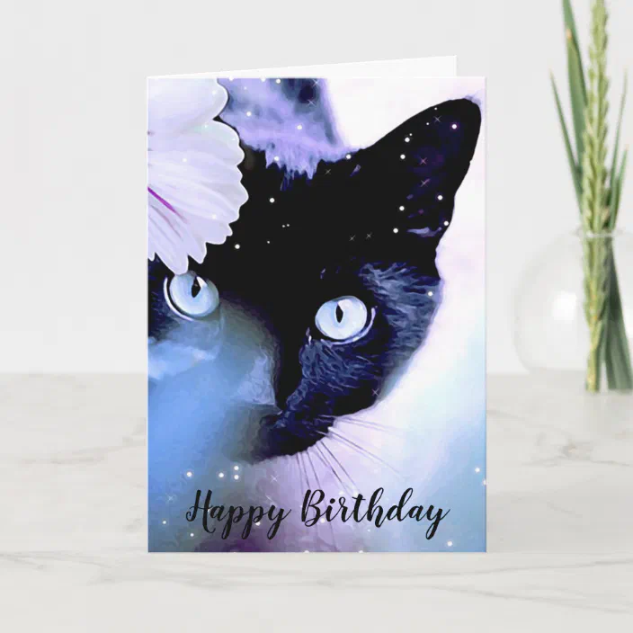 Black Cat Lake All Occasions Personalised Greeting Card Birthday PIDCAT3 Black Cat Lake All Occasions Personalised Greeting Card Birthday PIDCAT3