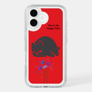 Black Cat Happy Face Speck Case – Red