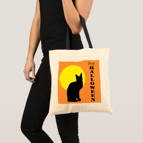 Black Cat Happy Halloween Bag