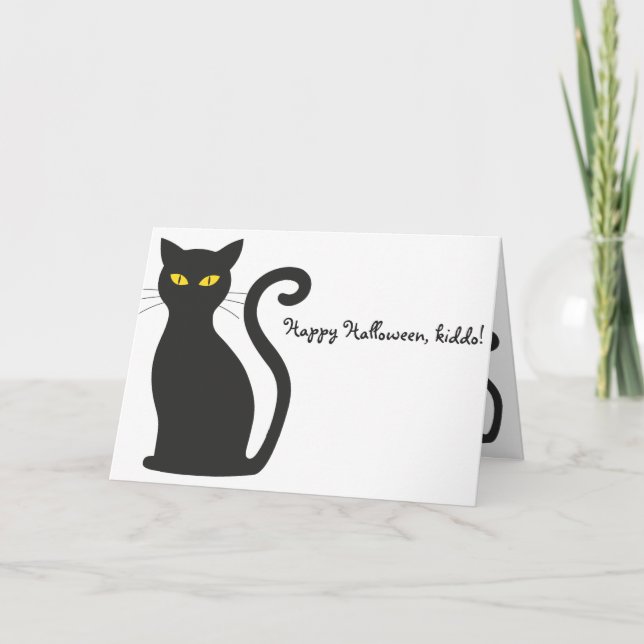 Black cat: Happy Halloween, kiddo! Card (Front)