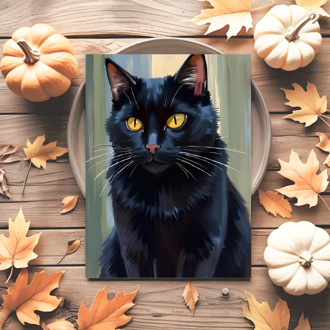 Black Cat | Happy Halloween Spooky  Holiday Postcard (Creator Uploaded)