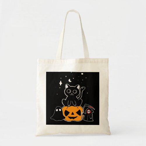 Black Cat Happy Quarantine Cat Pumpkin Face Mask H Tote Bag