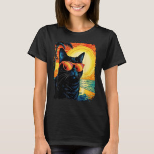 Black Cat Hawaiian T-Shirt