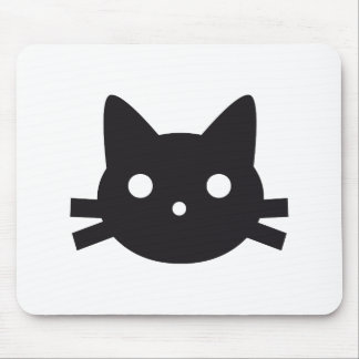 Black cat head design mouse pad
