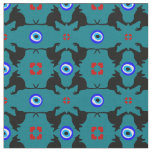 Black Cat, Heart &amp; Evil Eye trendy fashion fabric