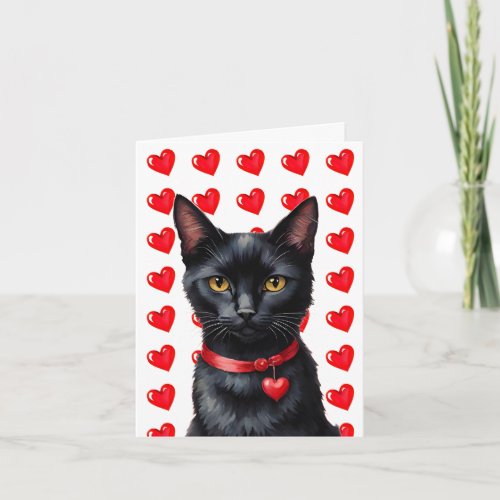 Black Cat  Heart Purr_fect Valentine Card