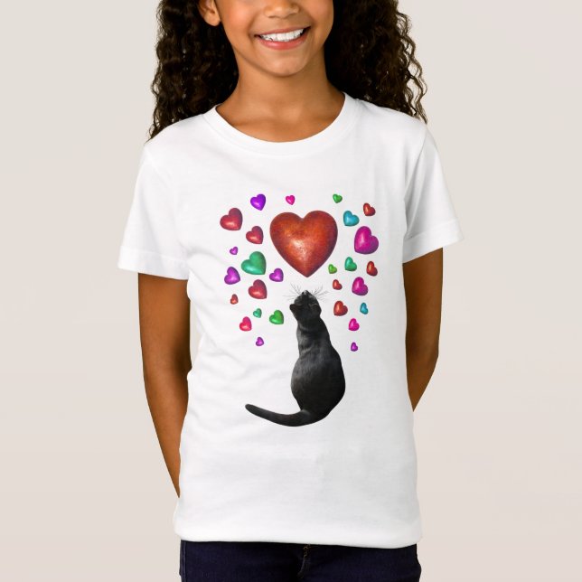 Black Cat Hearts Shirt (Front)