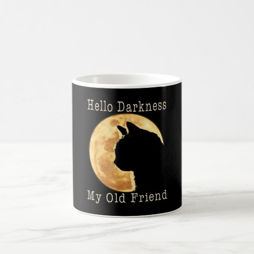 Black Cat Hello Darkness My Old Friend Coffee Mug
