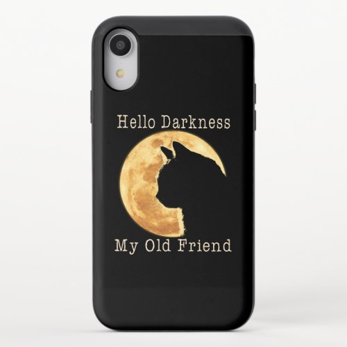 Black Cat Hello Darkness My Old Friend iPhone XR Slider Case