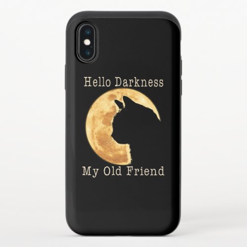 Black Cat Hello Darkness My Old Friend iPhone X Slider Case