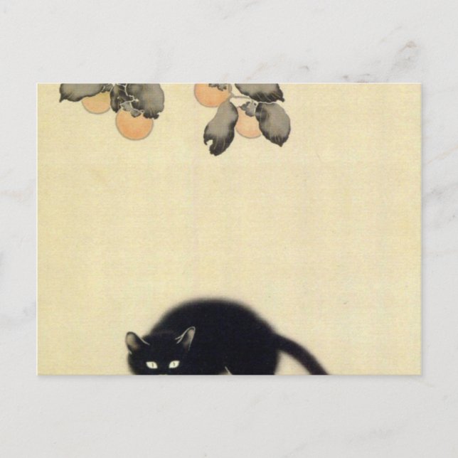 Black Cat Hishida Shunso Postcard (Front)