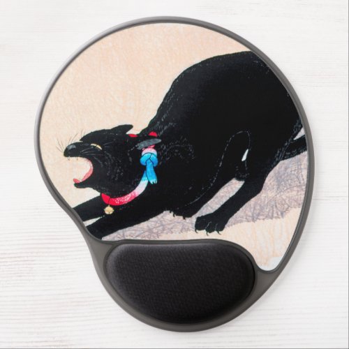 Black Cat Hissing Fine Art by Hiroaki Takahashi Gel Mouse Pad