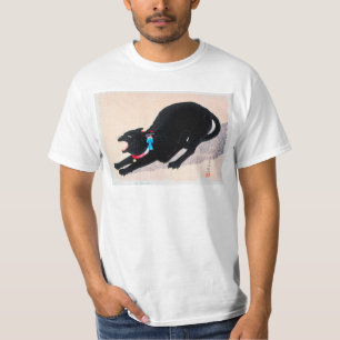 Black Cat Hissing Fine Art by Hiroaki Takahashi T-Shirt