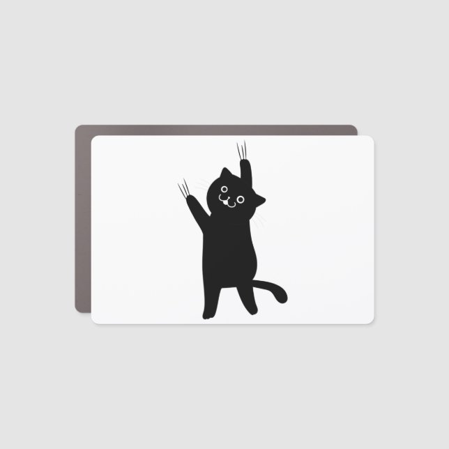 Black Cat Holding On  Car Magnet (Front)