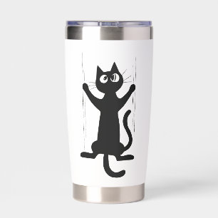 Black Cat Holding On Insulated Tumbler