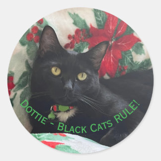 Black Cat Holiday Sticker
