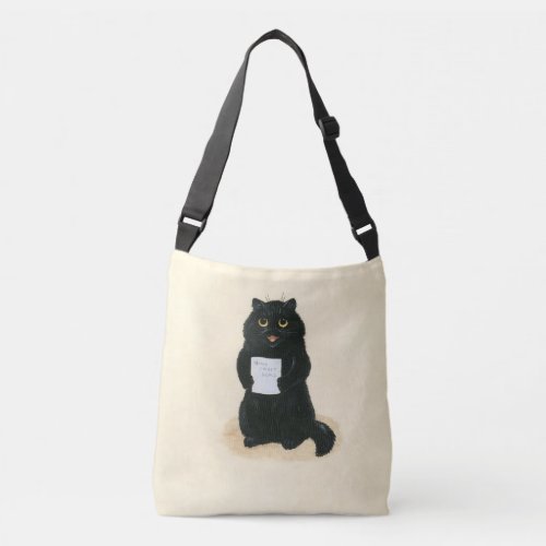 Black Cat Home Sweet Home Rescue Shelter Cute Crossbody Bag