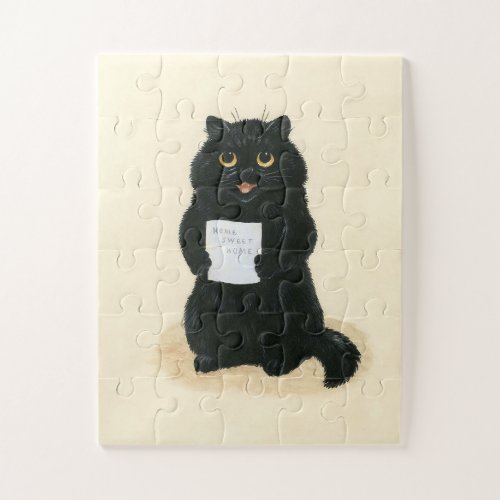 Black Cat Home Sweet Home Rescue Shelter Cute Jigsaw Puzzle