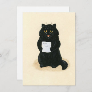 Black Cat Home Sweet Home Rescue Shelter Cute Note Card