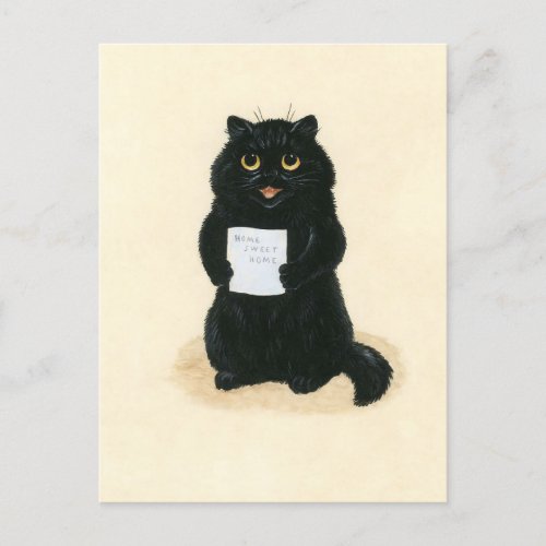 Black Cat Home Sweet Home Rescue Shelter Cute Postcard