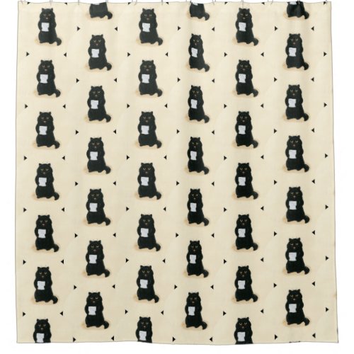 Black Cat Home Sweet Home Rescue Shelter Cute Shower Curtain