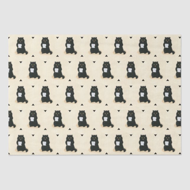Black Cat Home Sweet Home Rescue Shelter Cute Tissue Paper (Front)
