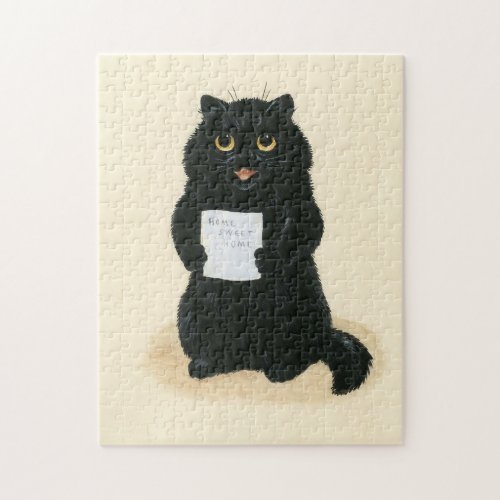 Black Cat Home Sweet Home Rescue Shelter Vintage Jigsaw Puzzle