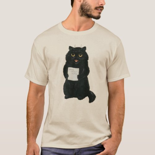 Black Cat Home Sweet Home Vintage Rescue Shelter T_Shirt