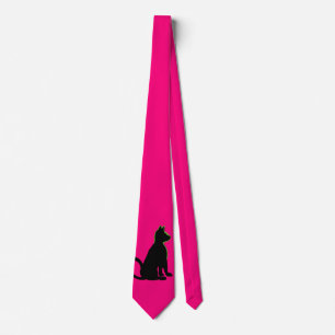Black Cat Hot Pink Pop Art Men Style CricketDiane Neck Tie