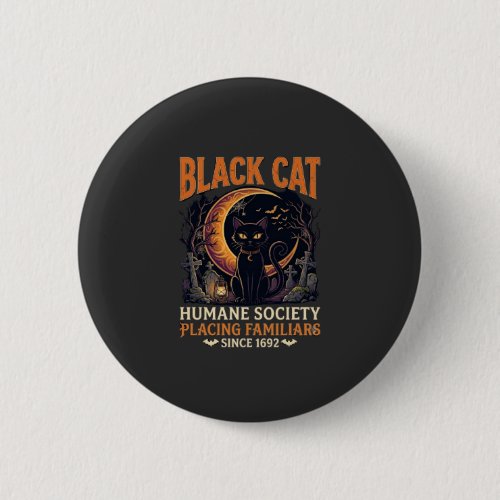 Black Cat Humane Society Halloween Crescent Moon L Button