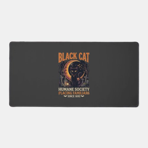 Black Cat Humane Society Halloween Crescent Moon L Desk Mat
